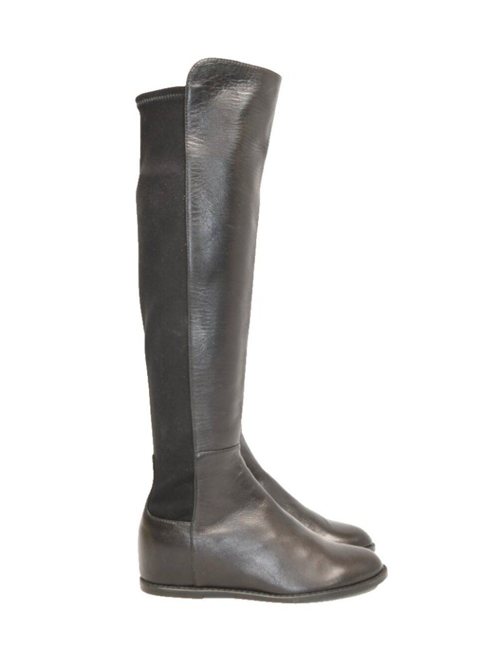 $900 STUART WEITZMAN MAINLINE 5050 BOOT HIDDEN WEDGE BLACK LEATHER 4 US (PD21)